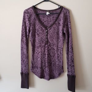 Purple Animal Print Free People Thermal